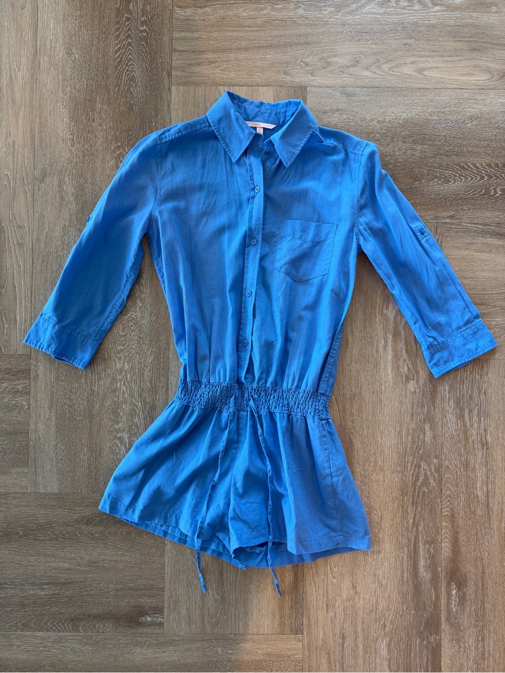 Victoria’s Secret Blue Linen Blend Romper Size 0